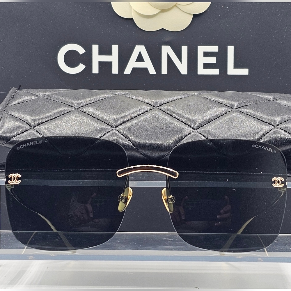 CHANEL TITANIUM LIGHT GOLD SUNGLASSES Square CH4287T c.395 - Picture 8 of 12
